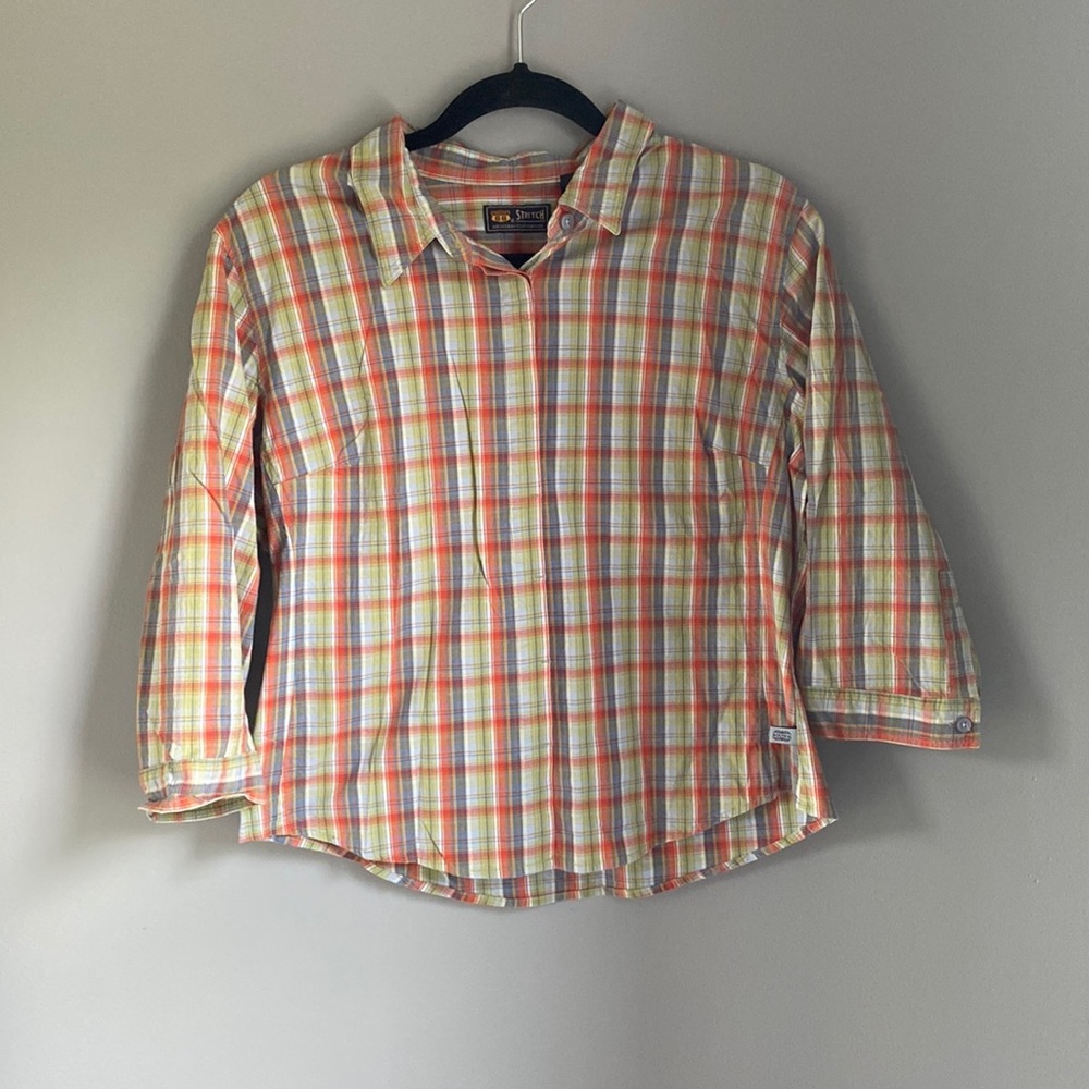 Plaid button up blouse